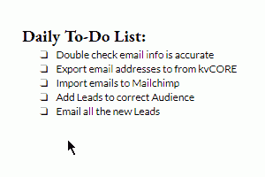 Complete to do list with mailchimp automation